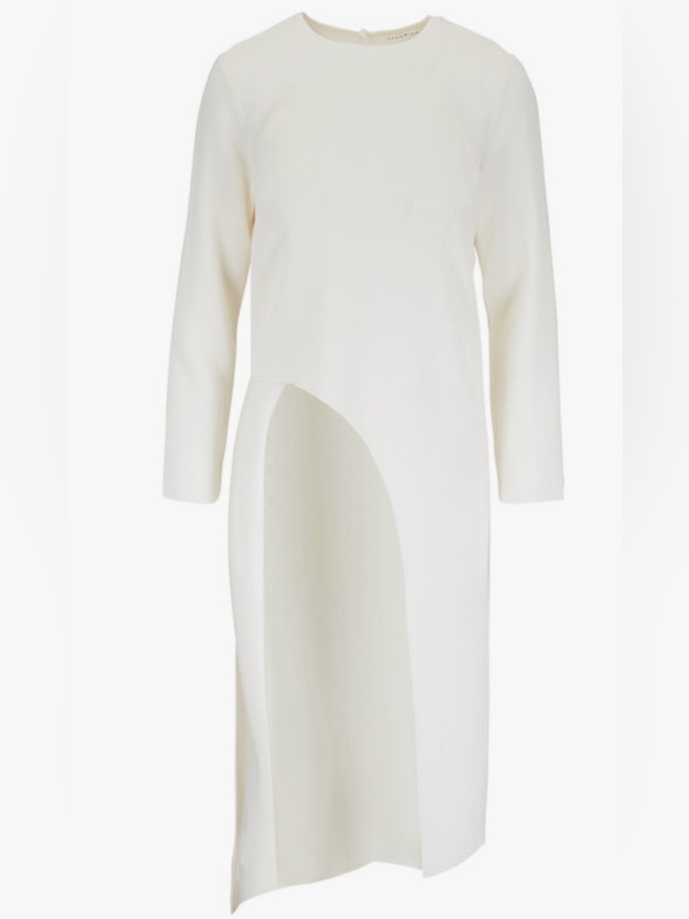 Veronica‎ Beard Ivory Long-Sleeve Tunic with Curved Front Panel Size 8